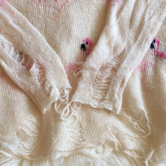 Wildfox Couture Miami Suburb Flamingos 🦩Lenon Sweater - Picture 11 of 16